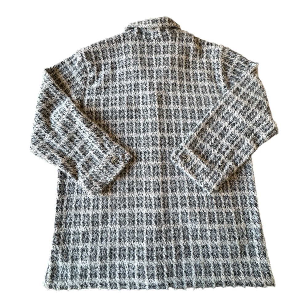 Liverpool Heather Houndstooth Fuzzy Button Front Boxy Jacket Women's Large - Picture 15 of 16